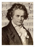 ludwig van beethoven with one of his manuscripts